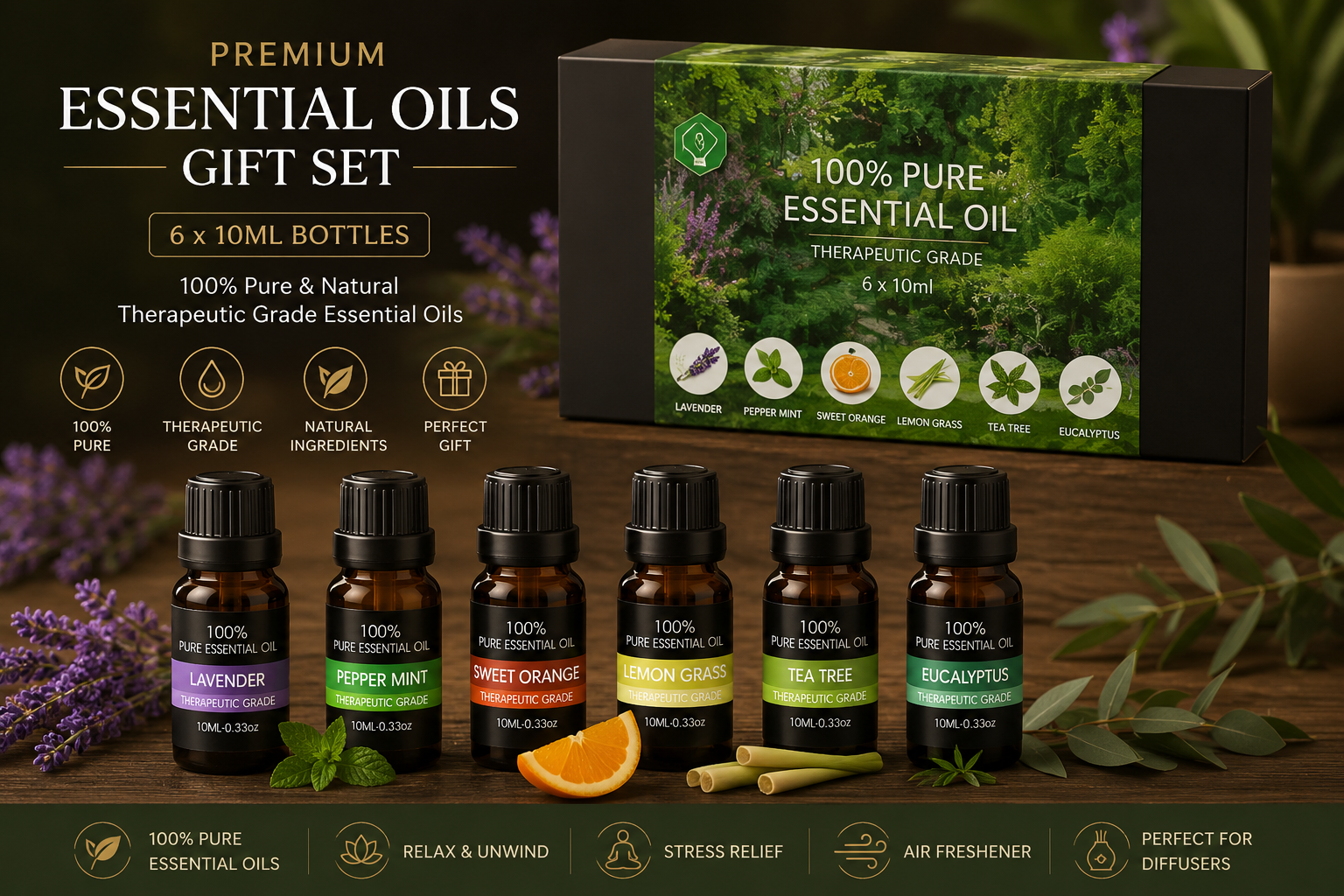 Premium Essential Oils Gift Set